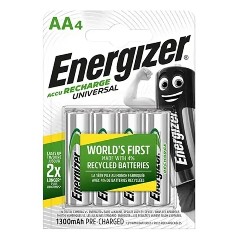 4 Batterie ricaricabili Energizer AA (HR6) 1300 mAh