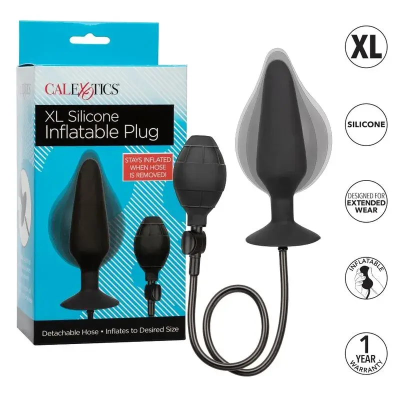 Anal plug gonfiabile in silicone 16 cm x Ø 4,5 cm CALEXOTICS