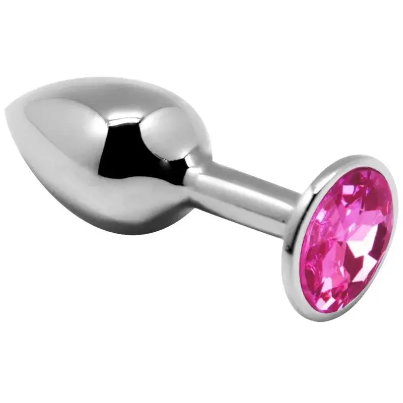 Anal plug in metallo con brillante rosa taglia L ALIVE