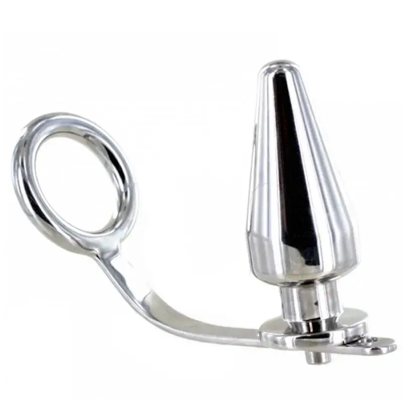 Anello per il pene Ø 55 mm con anal plug lungo 80 mm METAL HARD