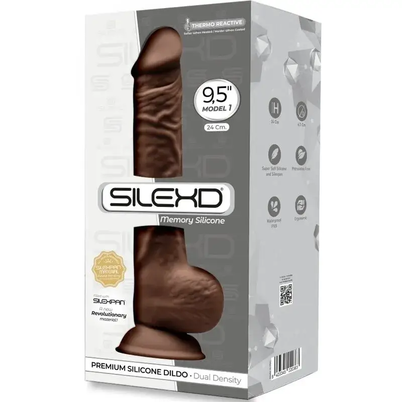 Dildo realistico marrone con ventosa 24 cm SILEXD 9,5″ MODEL 1