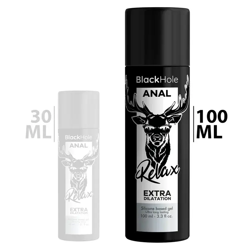Gel anale al silicone lubrificante, rilassante e dilatante (100 ml) BLACK HOLE
