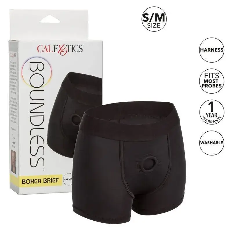 Imbracatura strapon stile boxer taglia S/M ‘BOXER BRIEF’ CALEXOTICS