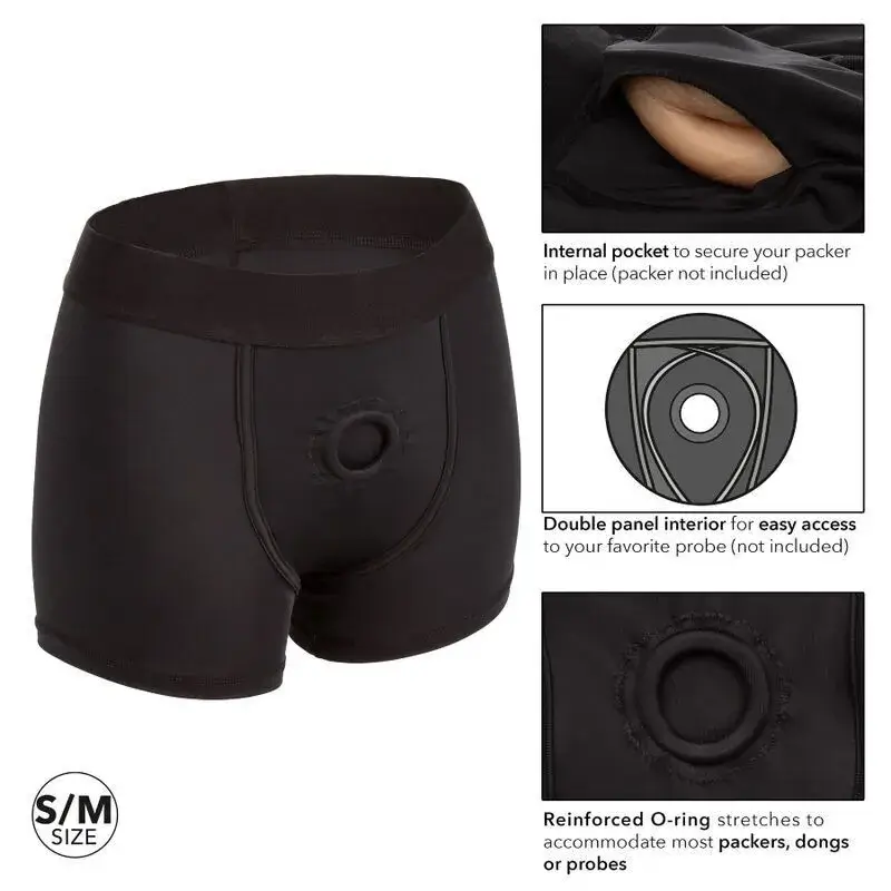 Imbracatura strapon stile boxer taglia S/M ‘BOXER BRIEF’ CALEXOTICS