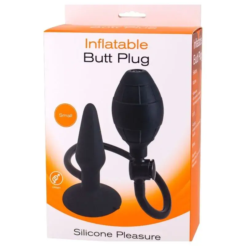 Plug anale gonfiabile in silicone nero Taglia S (Lunghezza totale: 12,7 cm) SEVEN CREATIONS