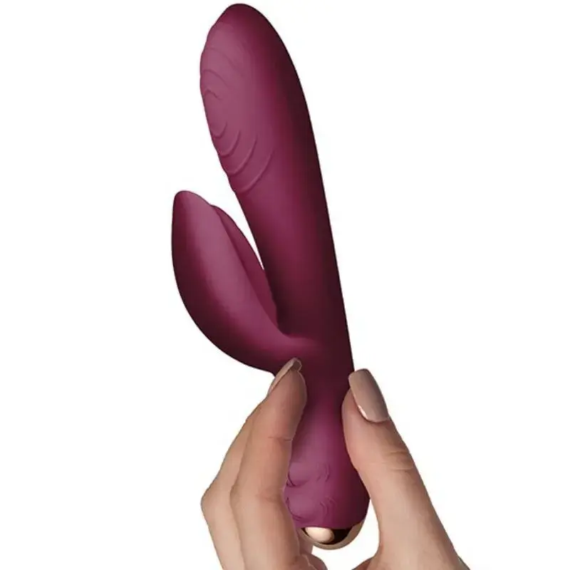 Vibratore rabbit ricaricabile in silicone bordeaux ‘EVERYGIRL’ ROCKS-OFF