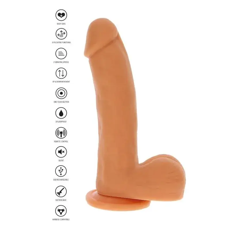 Vibratore realistico a spinta con telecomando da 19,5 cm GET REAL