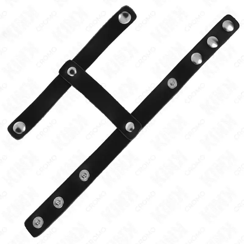 Anello in pelle per pene e scroto con divisore testicolare KINK