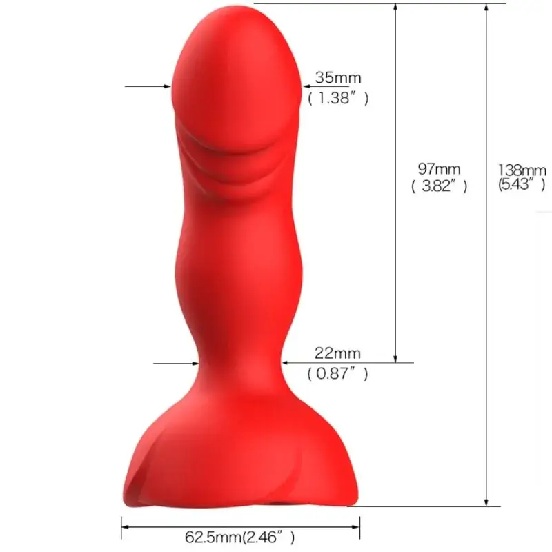 Dildo vibrante anale e/o vaginale Rosso ARMONY