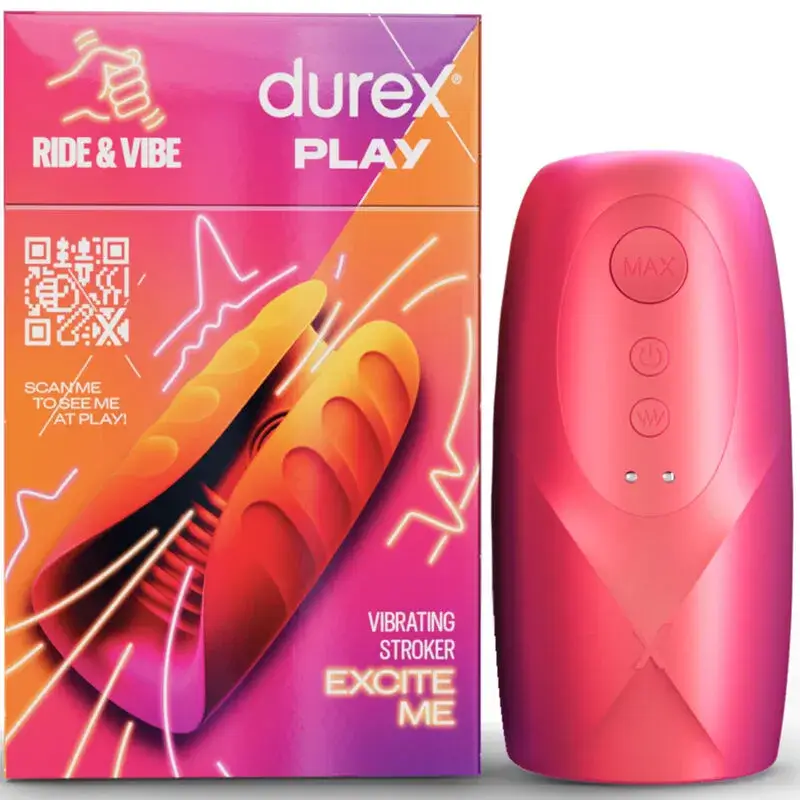 Masturbatore vibrante, strutturato e nervato RIDE VIBE DUREX