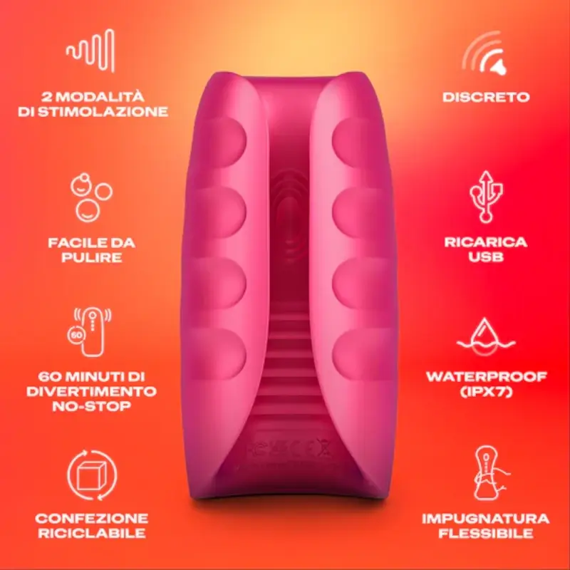 Masturbatore vibrante, strutturato e nervato RIDE VIBE DUREX
