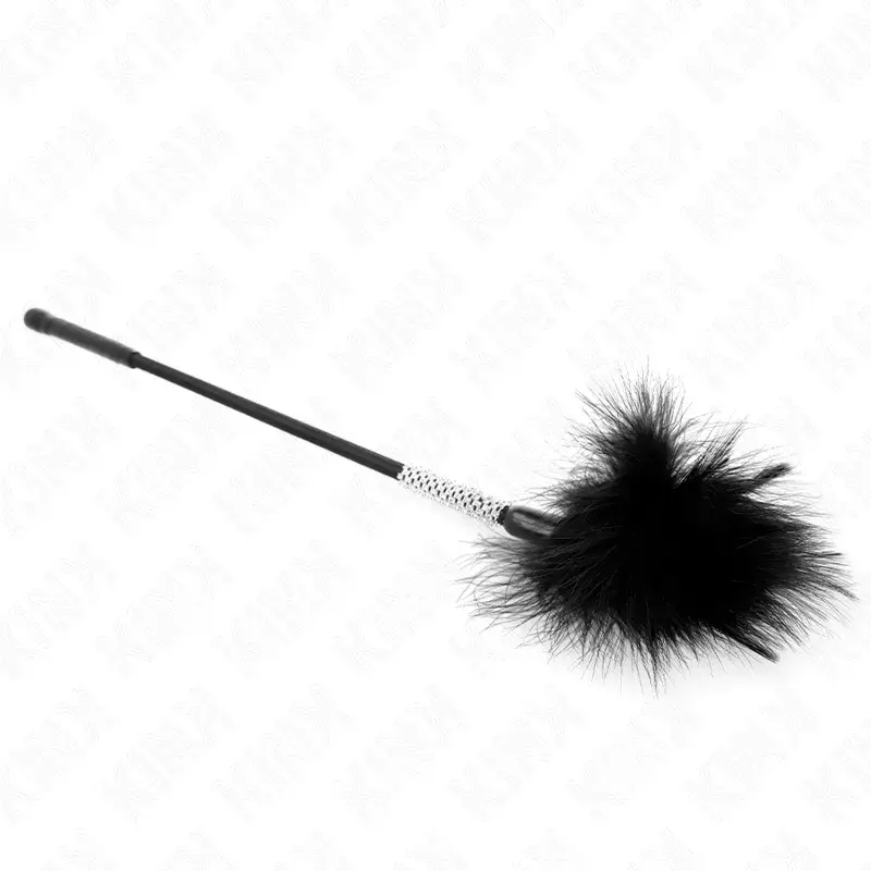 Piumino per fare il solletico con manico e strass 50 cm KINK