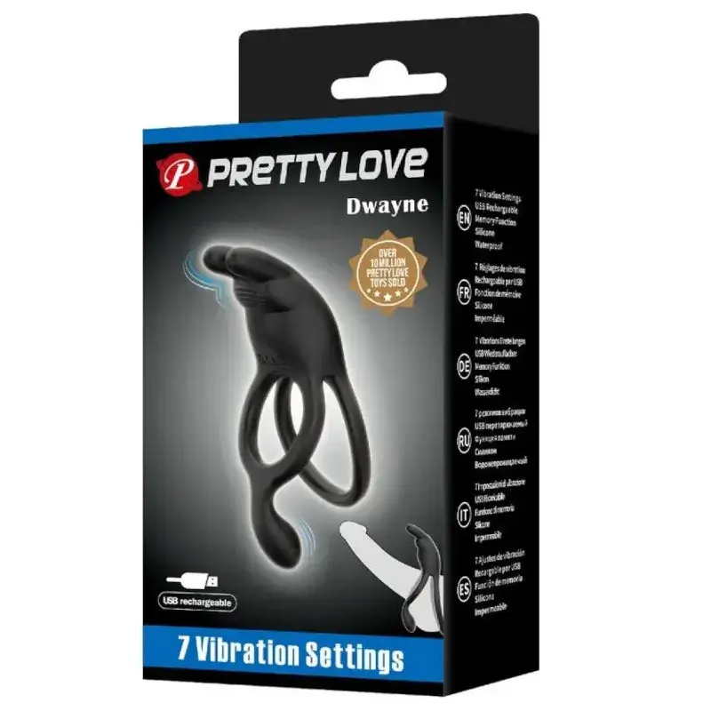 Doppio anello vibrante con stimolatore clitorideo ‘SETH’ PRETTY LOVE