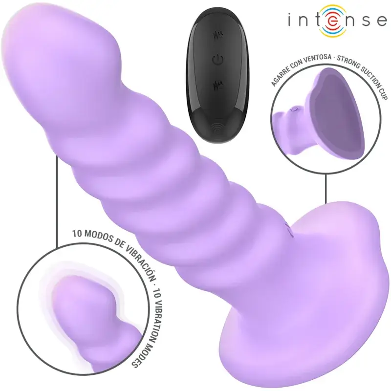 Vibratore viola a spirale da 14 cm con ventosa e telecomando 'BRENDA' INTENSE