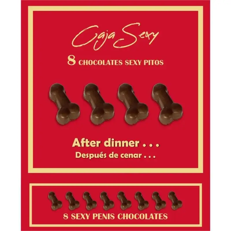 Scatola con 8 Cioccolatini a forma di Pene DIABLO PICANTE