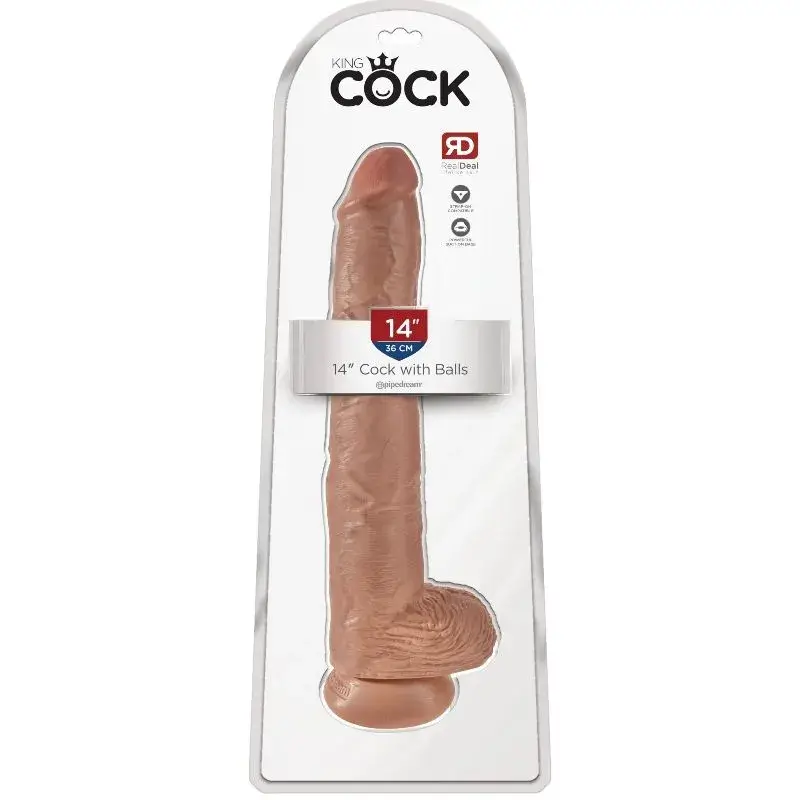 Dildo gigante realistico da 35,6 cm ‘14” Cock with Balls' serie KING COCK di PIPEDREAM