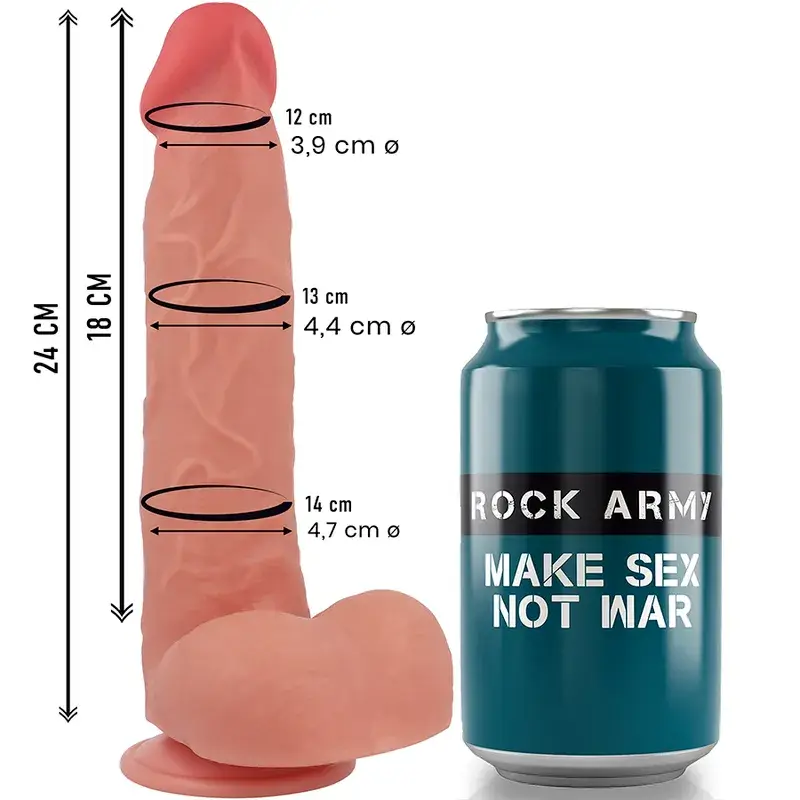 Dildo realistico da 24 cm in silicone liquido ‘RAPTOR’ ROCK ARMY