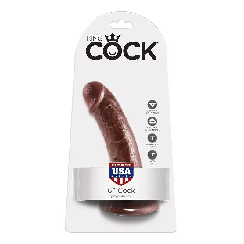 Dildo realistico marrone da 15,2 cm ‘6” Cock' serie KING COCK di PIPEDREAM