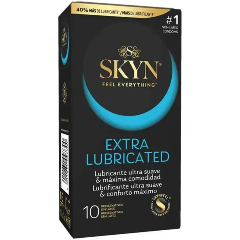 10 preservativi senza lattice super lubrificati SKYN