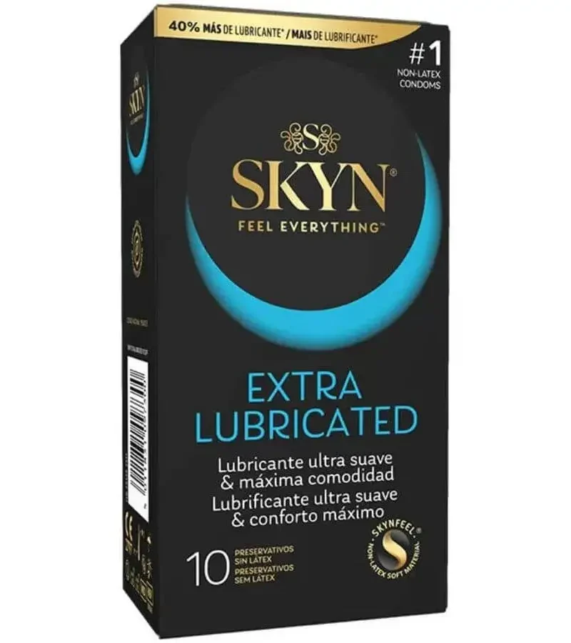 10 preservativi senza lattice super lubrificati SKYN