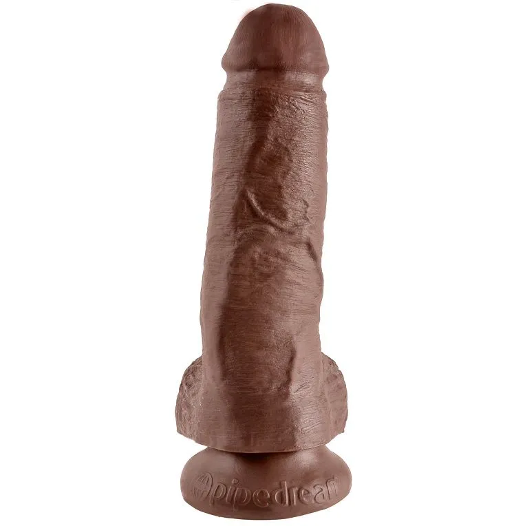 Dildo realistico marrone da 20,3 cm con ventosa e testicoli KING COCK 8″ PIPEDREAM