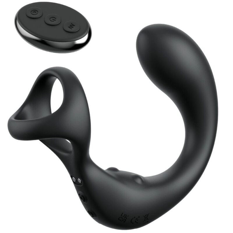 Massaggiatore vibrante per prostata e perineo con telecomando e anelli per pene e testicoli ‘ASS-GASM TAINT-ALIZER’ PIPEDREAM