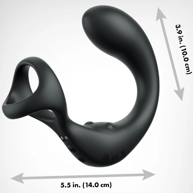 Massaggiatore vibrante per prostata e perineo con telecomando e anelli per pene e testicoli ‘ASS-GASM TAINT-ALIZER’ PIPEDREAM
