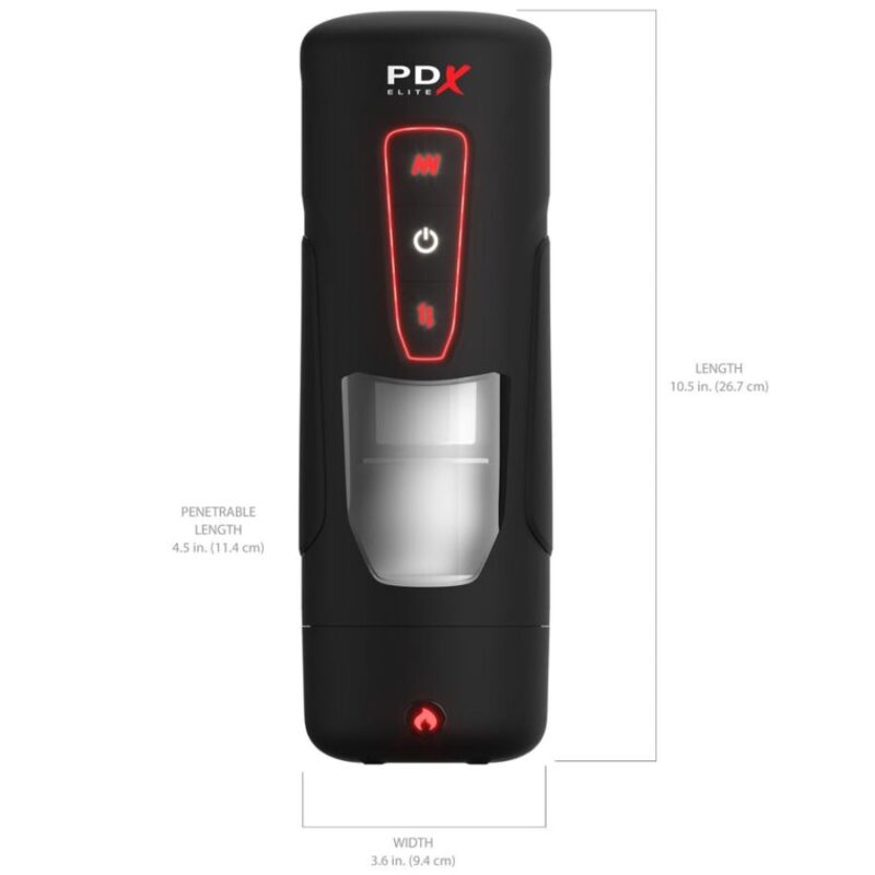 Masturbatore automatico vibrante con spinte ‘Milk Me Hotter’ PDX ELITE di PIPEDREAM