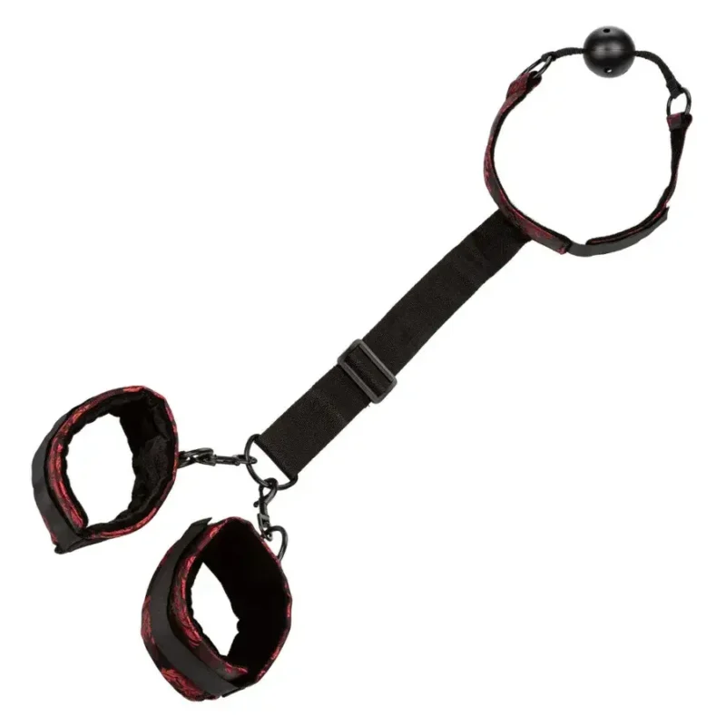 Ball gag forata con manette ‘Scandal’ CALEXOTICS