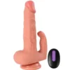 Dildo vibrante da 16 cm con stimolatore clitorideo, ventosa e telecomando ‘HAYDEN’ SHEQU