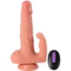 Dildo vibrante da 16 cm con stimolatore clitorideo, ventosa e telecomando ‘HAYDEN’ SHEQU