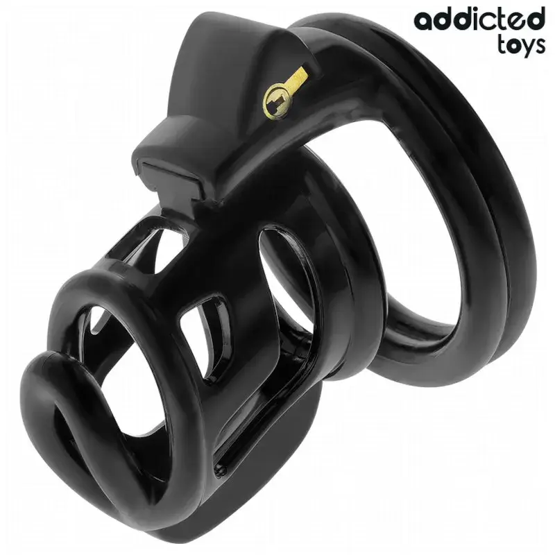 Gabbia di castità in metallo nero ‘GILDEN CAGE’ ADDICTED TOYS
