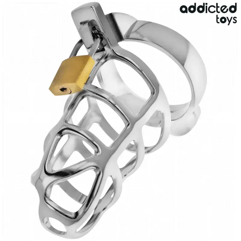 Gabbia di castità in metallo ‘SILVER LOCK’ taglia M ADDICTED TOYS