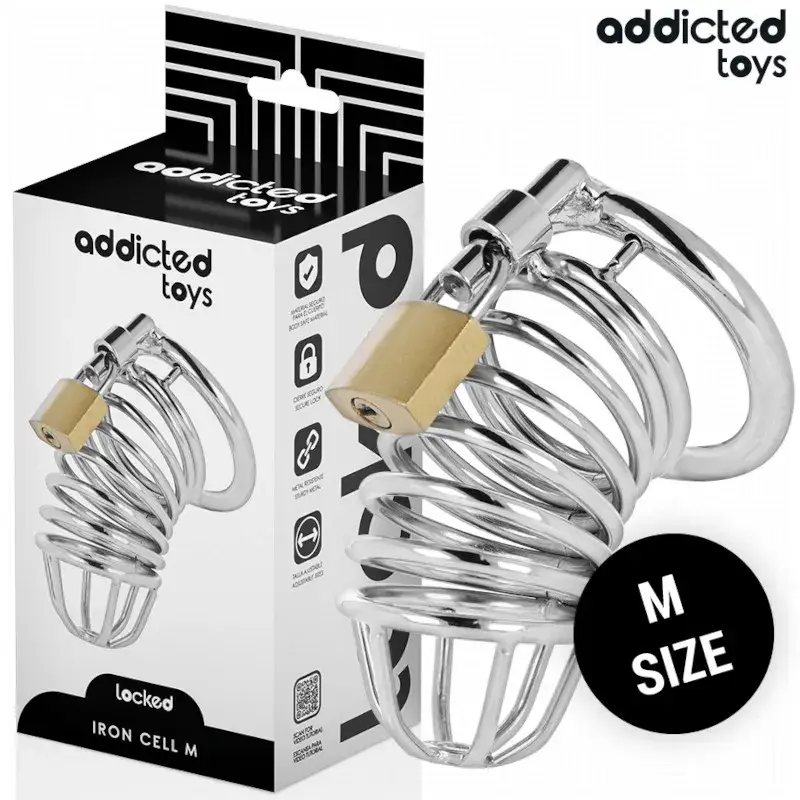 Gabbia per pene in metallo ‘IRON CELL’ taglia M ADDICTED TOYS