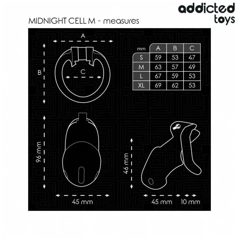 Gabbia per pene 'MINDNIGHT CELL' Taglia M - ADDICTED TOYS