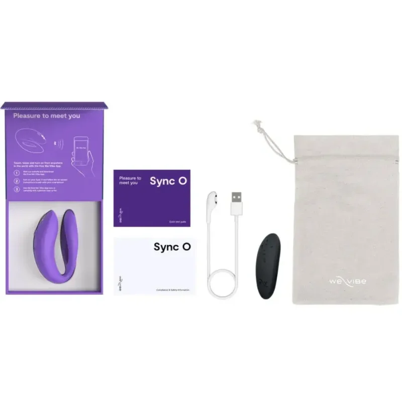 Vibratore per coppie in silicone viola ricaricabile con telecomando ‘SYNC O’ WE-VIBE