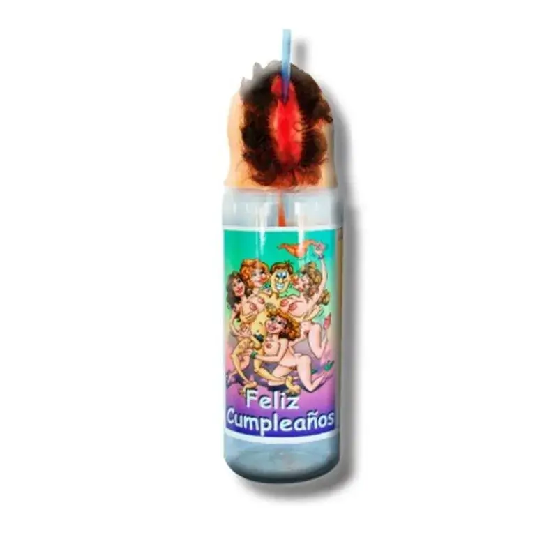 Bottiglia con vagina pelosa e cannuccia DIABLO PICANTE