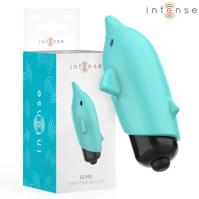 Delfino vibrante per il clitoride in silicone azzurro ‘ECHO’ INTENSE