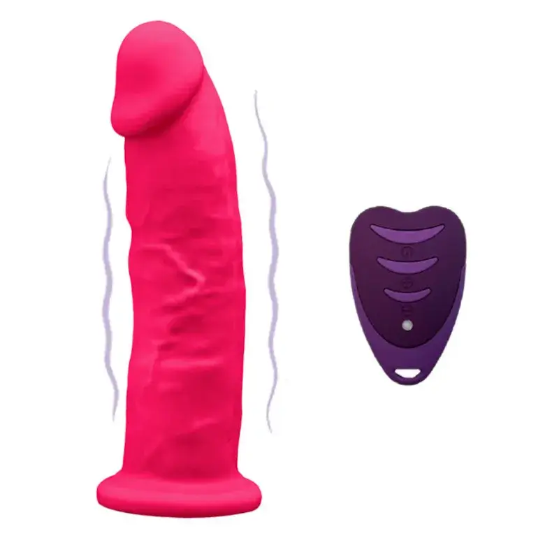 Dildo realistico vibrante rosa da 20 cm SILEXD