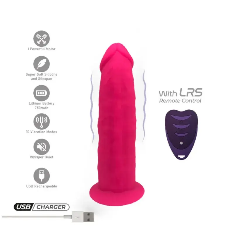 Dildo realistico vibrante rosa da 20 cm SILEXD