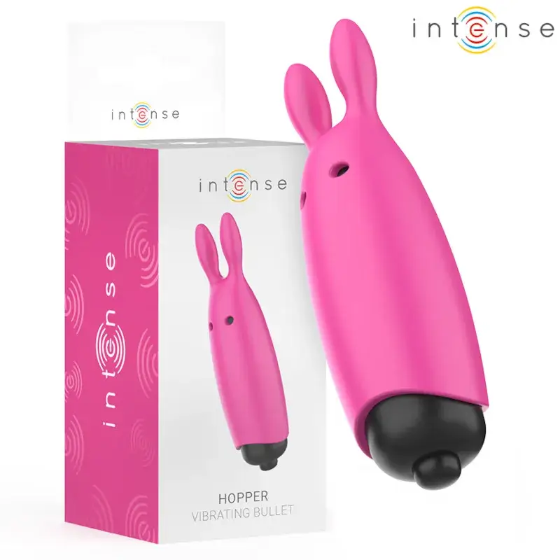 Mini vibratore clitorideo in silicone rosa ‘HOPPER’ INTENSE
