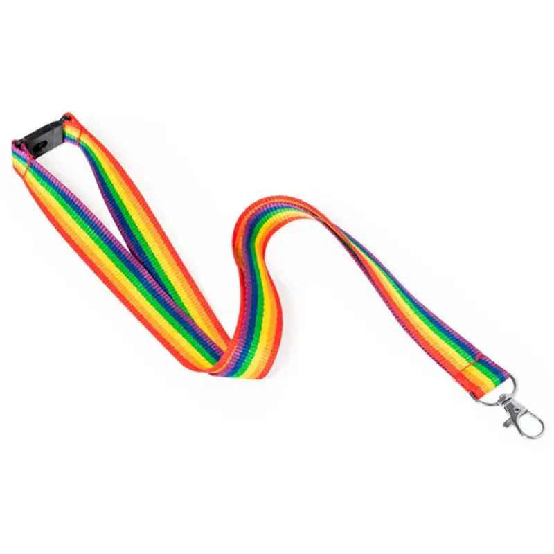 Nastro arcobaleno con moschettone 90 x 5 cm PRIDE