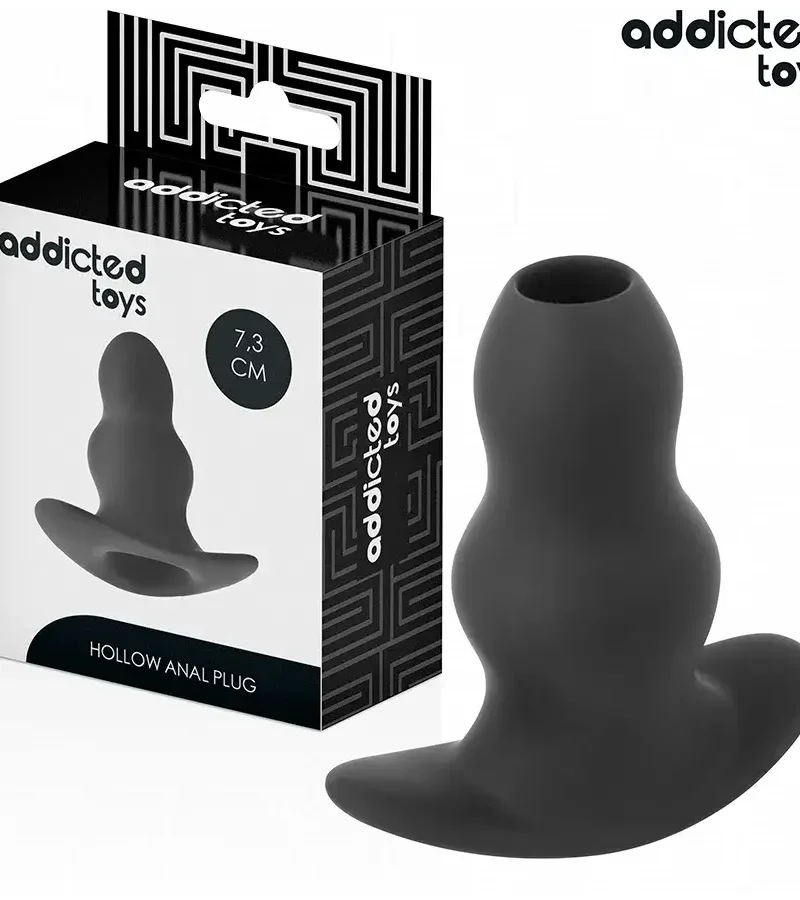 Anal plug forato in silicone nero Taglia S ADDICTED TOYS