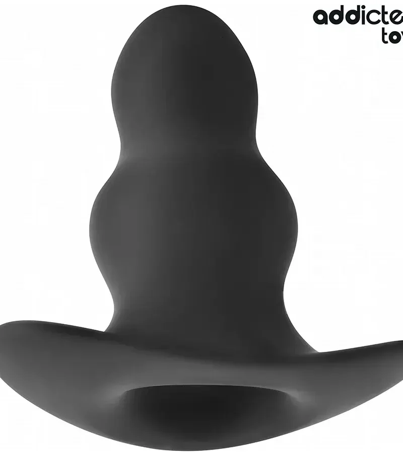 Anal plug forato in silicone nero Taglia S ADDICTED TOYS