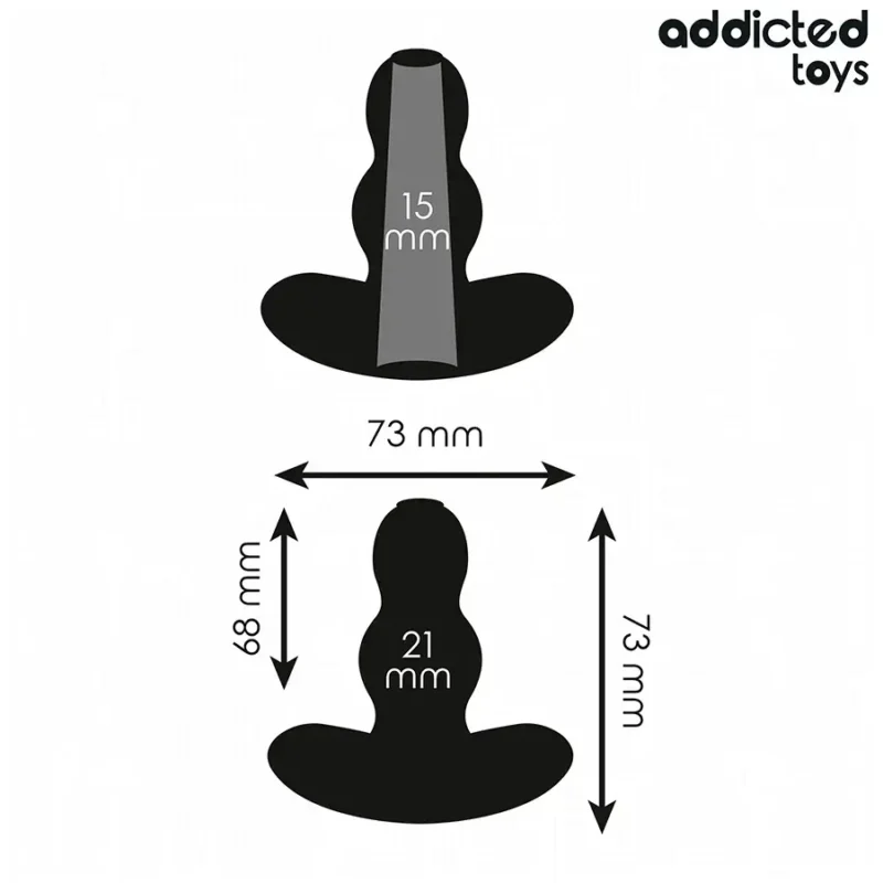 Anal plug forato in silicone nero Taglia S ADDICTED TOYS