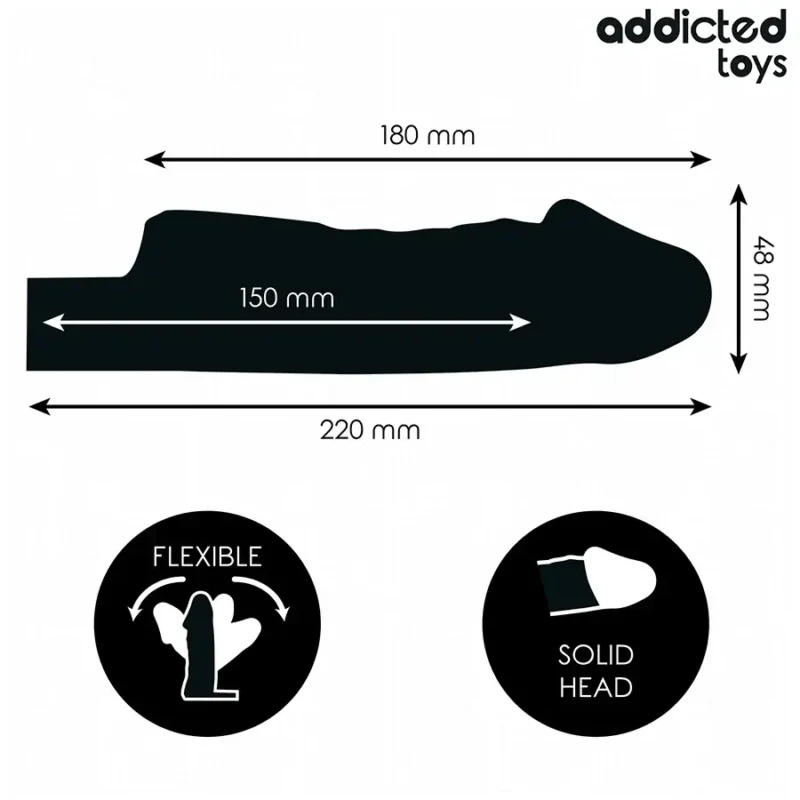 Guaina da 22 cm per l’estensione del pene ADDICTED TOYS