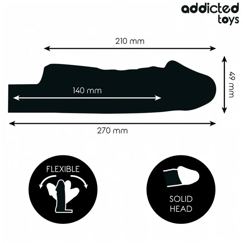 Guaina da 27 cm per l’estensione del pene ADDICTED TOYS