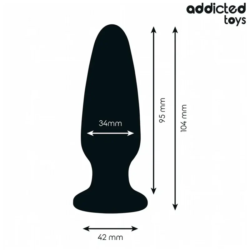 Plug anale in silicone nero con brillante 10,4 cm Taglia M ADDICTED TOYS