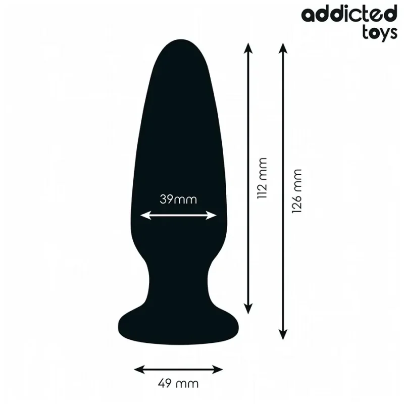 Plug anale in silicone nero con brillante 12,6 cm Taglia L ADDICTED TOYS