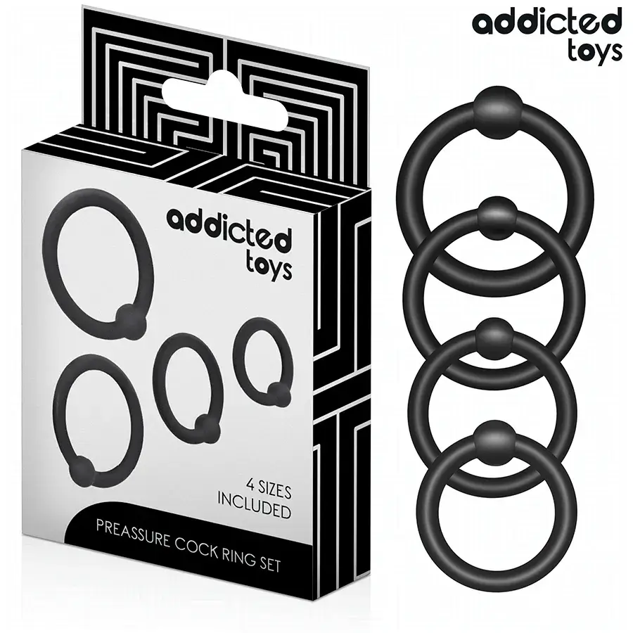 Set di 4 anelli a pressione in silicone per il glande ADDICTED TOYS